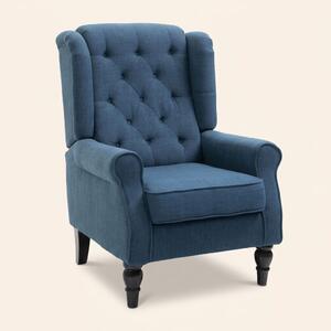 DecHome Poltrona Vintage in Tessuto Dimensioni 74x86x102 colore Blu