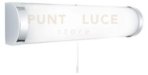 Applique poplar 2lt - metallo cromato e vetro opalino