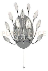 Applique peacock 2lt - metallo cromato e cristallo