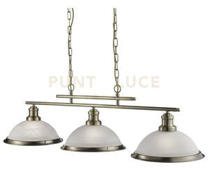 Bistro 3lt bar pendant - metallo ottone anticato e vetro acidato