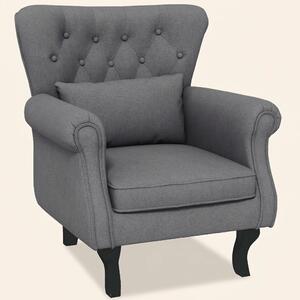 DecHome Poltrona Vintage in Tessuto Dimensioni 76x74,5x89,5 colore Grigio Scuro