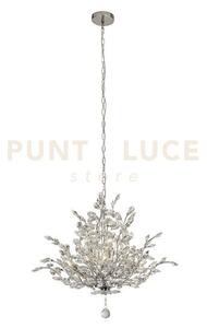 Bouquet 7lt pendente - metallo cromato e cristallo