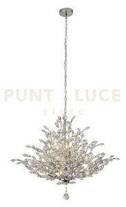 Bouquet 11lt pendente - metallo cromato e cristallo