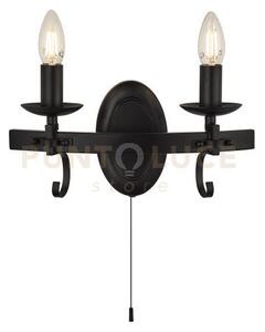 Cartwheel iii 2lt applique - ferro battuto nero