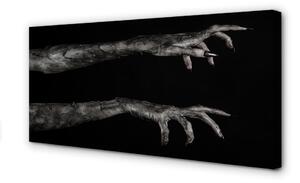 Quadro su tela Sfondo nero sporche mani sporche 100x50 cm