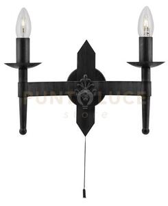 Cartwheel ii 2lt applique - ferro battuto nero
