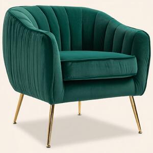 DecHome Poltrona Vintage in Tessuto Velluto Dimensioni 71x72x73 colore Verde
