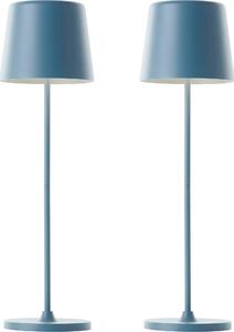 BRILLIANT Lampada da tavolo ricaricabile a LED Kaami, 2 W, 310 lm, 3000 K, blu, set da 2