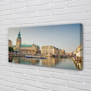 Quadro su tela Cattedrale del fiume Germania Amburgo 100x50 cm