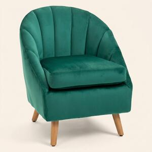 DecHome Poltrona Vintage in Velluto Dimensioni 67x65x77 colore Verde