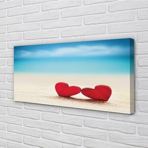 Quadro su tela Cuori Sabbia del Mar Rosso 100x50 cm