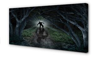 Quadro su tela Forma della foresta oscura di un albero 100x50 cm