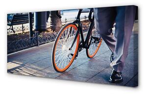 Quadro su tela Città delle gambe per bici 100x50 cm