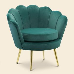 DecHome Poltrona Vintage in Velluto Dimensioni 76x67x74 colore Verde