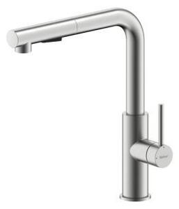 NABER NAMOR 4 miscelatore in acciaio inox spazzolato con canna doccia girevole / Rubinetto da cucina / Miscelatore monocomando