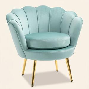 DecHome Poltrona Vintage in Velluto Dimensioni 76x67x74 colore Verde Acqua