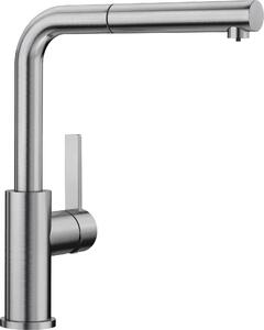 BLANCO LANORA-S miscelatore a bassa pressione in acciaio inox massiccio con bocca estraibile / Miscelatore monocomando / Miscelatore