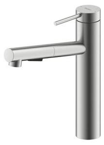 Miscelatore NABER NAMOR 2 in ACCIAIO INOX spazzolato con bocca doccia orientabile / Miscelatore da cucina / Miscelatore monocomando