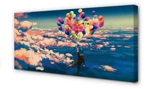 Quadro su tela I palloncini delle nuvole del paradiso 100x50 cm