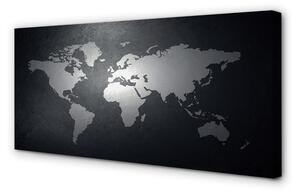 Quadro su tela Sfondo nero Mappa bianca 100x50 cm