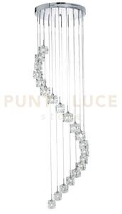 Ice cube 20lt multi-drop pendant - metallo cromato e vetro