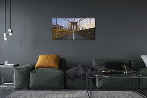 Foto quadro su tela SCHYSCRAPERS Bridge Sunset 100x50 cm