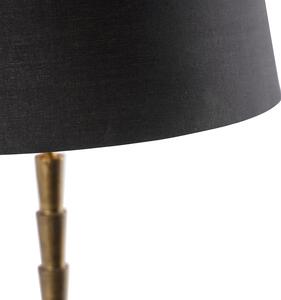 Lampada da tavolo Art Déco bronzo paralume cotone nero 35cm - PISOS