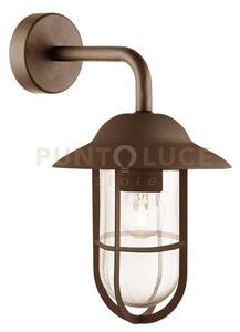 Lampada da parete per esterni toronto - metallo marrone rustico e v