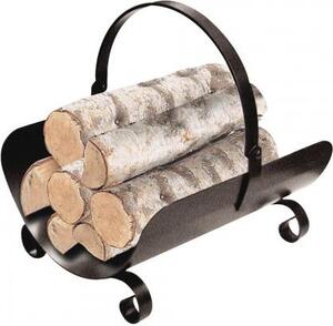 Brixo Portalegna Basket per camino in ferro battuto 40x32xH45 cm maniglia