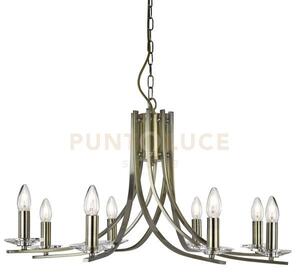 Ascona 8lt pendant - metallo e vetro in ottone anticato