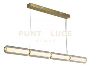 Lampada a sospensione mod led, metallo ottone satinato, acrilico op