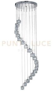 Ice cube 20lt multi-drop pendant - metallo cromato e vetro