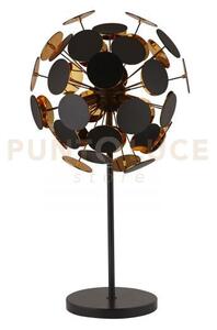 Lampada da tavolo discus 3lt - metallo nero e dischi in pc neri e d
