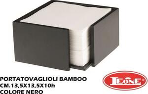 Leone Portatovaglioli Bamboo cm 13,5x13,5x10h Nero - LEO0085Z