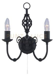 Lampada da parete zanzibar 2lt - metallo nero