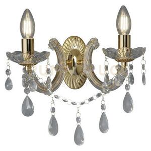 Marie therese 2lt applique - ottone lucido e acrilico trasparente
