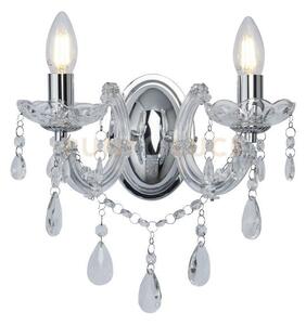 Marie therese 2lt applique - metallo cromato e acrilico trasparente