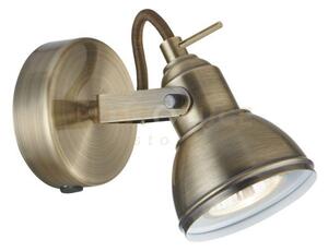 Applique da parete focus spotlight - metallo ottone anticato