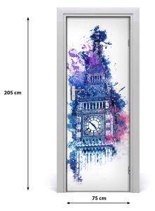 Sticker porta Big Ben colorato 75x205 cm