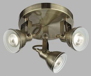 Faretto rotondo focus 3lt - metallo ottone anticato