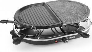PRINCESS Raclette Elettrica Barbecue da Tavolo 1 piastra Antiaderente e 1 in Pietra + 8 padellini - Gourmette & Stone Grill - 162710