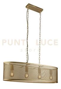 Fishnet 4lt oval pendant - paralume in metallo nero opaco e rete