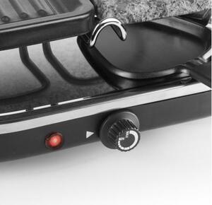 PRINCESS Raclette Elettrica Barbecue da Tavolo 1 piastra Antiaderente e 1 in Pietra + 8 padellini - Gourmette & Stone Grill - 162710