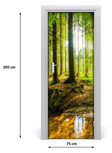 Sticker porta Il sole nella foresta 75x205 cm