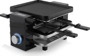 PRINCESS Raclette Elettrica Barbecue da Tavolo Griglia Antiaderente 21x23 cm + 4 Piastre in Alluminio Potenza 700 Watt colore Nero - 01.162915.01.0
