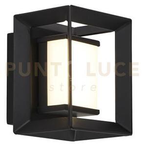 Lampada da parete chaplin - metallo nero e acrilico opalino