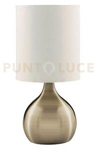 Lampada da tavolo touch - metallo ottone anticato e paralume in tes