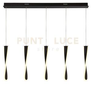 Paddle 5lt bar pendant - metallo nero e silicone opalino