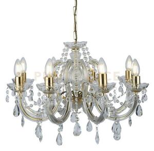 Marie therese 8lt pendant - ottone lucido e acrilico trasparente