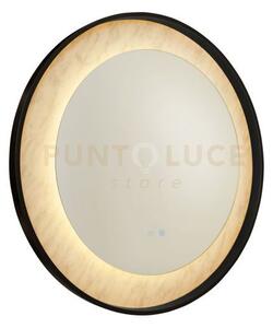 Specchio luxo led, metallo nero opaco con effetto marmo